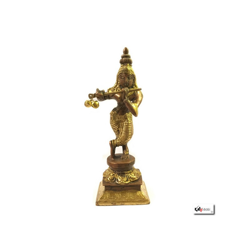 Krishna en laiton bronze et or (h16cm)