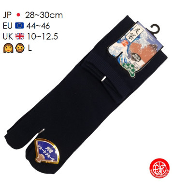Tabi Socks (L) Chaussettes UNiES bleu nuit (extensible t44 à t46)