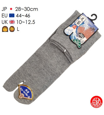 Tabi Socks (L) Chaussettes UNiES grises (extensible t44 à t46)