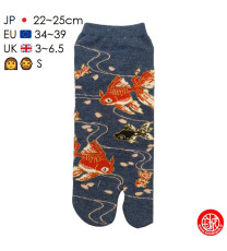 Tabi Socks (S) Socquettes à orteil japonaises KiNGYO bleues (extensible t34 à t39)