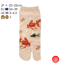 Tabi Socks (S) Socquettes à orteil japonaises KiNGYO roses (extensible t34 à t39)