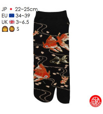 Tabi Socks (S) Socquettes à orteil japonaises KiNGYO noires (extensible t34 à t39)