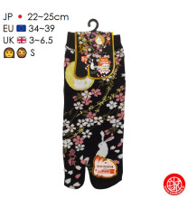 Tabi Socks (S) Socquettes à orteil japonaises LAPiN de NUiT noires (T34 à 39 extensible)