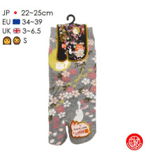 Tabi Socks (S) Socquettes à orteil japonaises LAPiN de NUiT grises (T34 à 39 extensible)