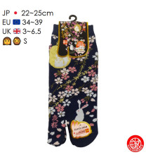Tabi Socks (S) Socquettes à orteil japonaises LAPiN de NUiT bleu marine (T34 à 39 extensible)