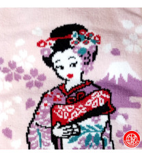 Tabi Socks (S) Socquettes à orteil japonaises ChATS et GEiShA roses (Taille extensible de 34 à 39)