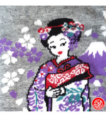 Tabi Socks (S) Socquettes à orteil japonaises ChATS et GEiShA grises (Taille extensible de 34 à 39)
