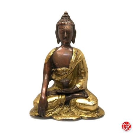 Bouddha ShAKYAMUNi en laiton doré (h15cm)