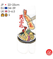 Tabi Socks (S) Socquettes à orteil japonaises TEMPURA blanches (extensible t34 à t39)