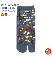 Tabi Socks (S) Socquettes à orteil japonaises MiNi NiNJAS Bleues (extensible t34 à t39)