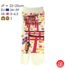 Tabi Socks (S) Socquettes à orteil japonaises MAiKO et TORii grises (Taille extensible de 34 à 39)