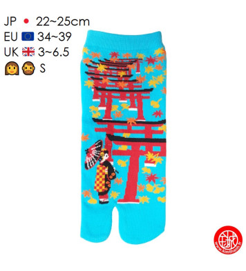 Tabi Socks (S) Socquettes à orteil japonaises MAiKO et TORii (Taille extensible de 34 à 39)