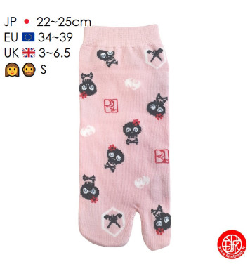 Tabi Socks (S) Socquettes à orteil japonaises CRâNES KAWAii rose clair (extensible t34 à t39)