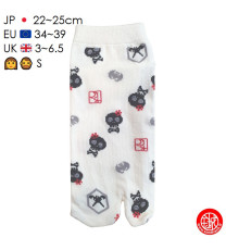 Tabi Socks (S) Socquettes à orteil japonaises CRâNES KAWAii blanches (extensible t34 à t39)