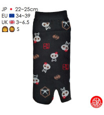 Tabi Socks (S) Socquettes à orteil japonaises CRâNES KAWAii noires (extensible t34 à t39)