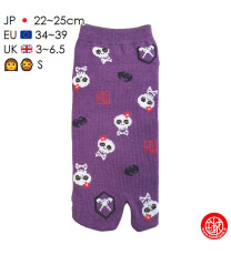 Tabi Socks (S) Socquettes à orteil japonaises CRâNES KAWAii violettes (extensible t34 à t39)
