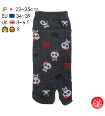 Tabi Socks (S) Socquettes à orteil japonaises CRâNES KAWAii gris foncé (extensible t34 à t39)