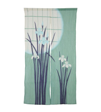 Rideau de porte japonais, Noren plissé BLEU iRiS L85xh150cm 100% coton