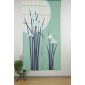 Rideau de porte japonais, Noren plissé BLEU iRiS L85xh150cm 100% coton