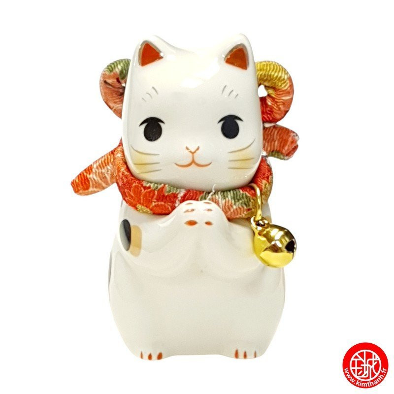 Maneki neko PRièRE en porcelaine japonaise h6.5cm