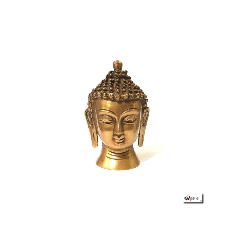 Tête de Bouddha en laiton (h11cm)