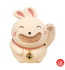 Lapin USAGi SMiLE rose en argile h10cm