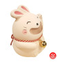 Lapin USAGi SMiLE rose en argile h10cm