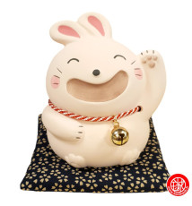 Lapin USAGi SMiLE rose en argile h10cm