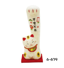 Maneki neko LONG BRAS en papier washi 1000 CLiENTS h13cm