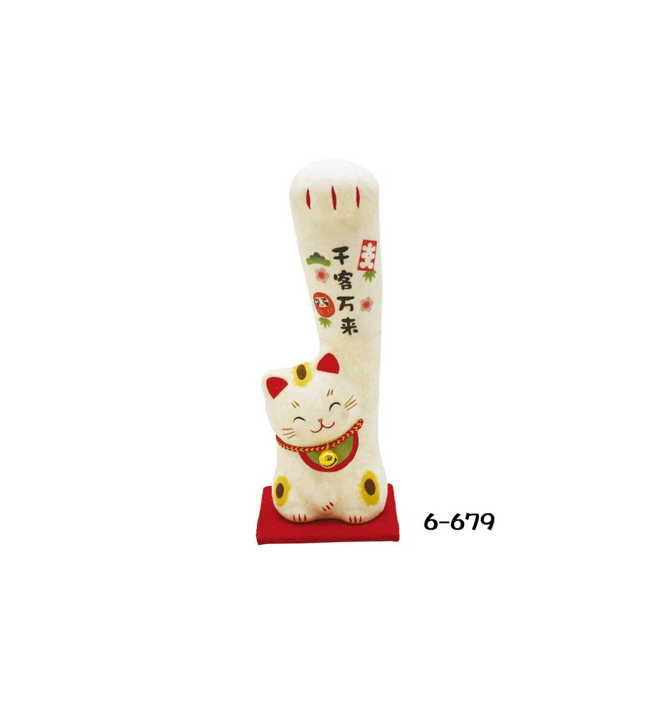 Maneki neko LONG BRAS en papier washi 1000 CLiENTS h13cm