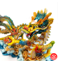 Dragon impérial sur les flots en résine peint à la main 16*10*7.5cm