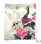 Kimono cache-coeur satiné imprimé FLEURS & PAON blanc (72cm) [16820000]