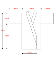Kimono cache-coeur satiné imprimé GRANdES FLEURS blanc (72cm)