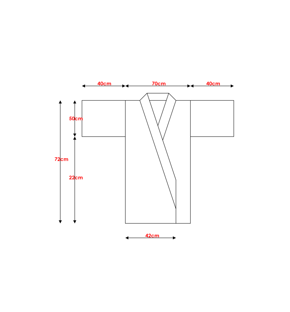 Kimono cache-coeur satiné imprimé GRANdES FLEURS bleu turquoise (72cm) [16820244]