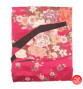 Kimono cache-coeur satiné imprimé PETiTES FLEURS rose fushia (72cm)