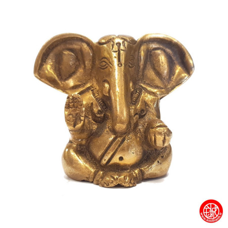 Ganesh assis en laiton doré (h6cm)