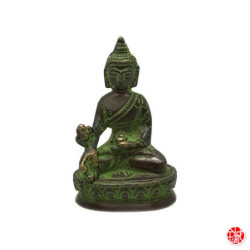Bouddha MédECiNE en laiton vert-de-gris (h8cm)