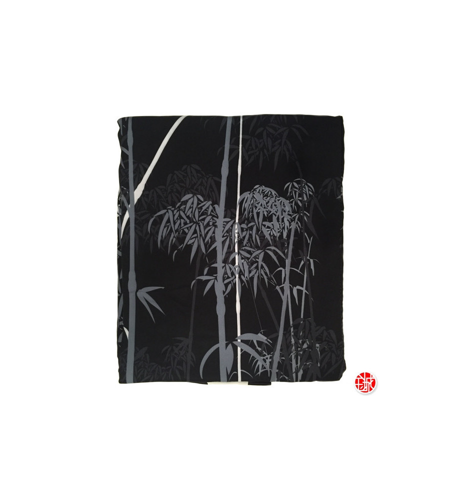 Kimono long BAMBOUS col noir et blanc (125cm)
