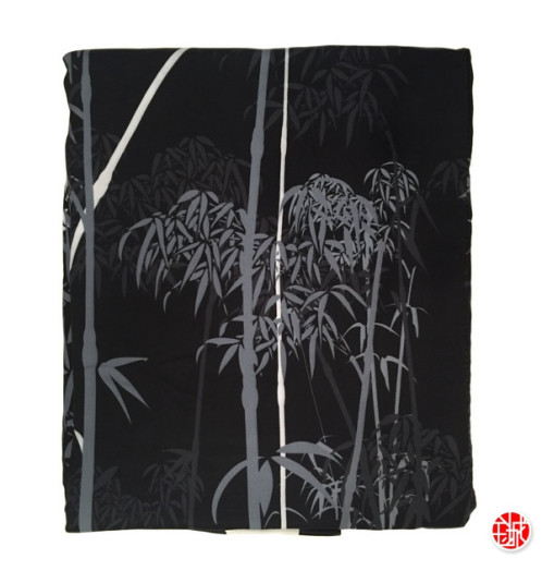 Kimono long BAMBOUS col noir et blanc (125cm)