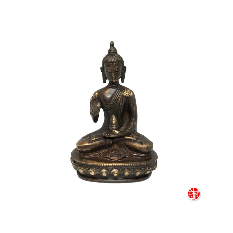 Bouddha Vitarka-Mudr? en laiton (h12cm)