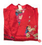 Kimono OBi court satiné imprimé GRANdES FLEURS rouge (90cm)
