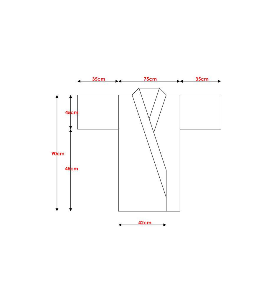 Kimono OBi court satiné imprimé PiVOiNES bleu nuit (90cm)