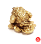 Jin Chan (crapaud de la richesse) sur lingots en résine doré (h5.5cm)
