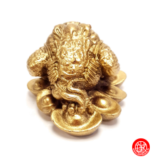 Jin Chan (crapaud de la richesse) sur lingots en résine doré (h5.5cm)