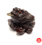 Jin Chan (crapaud de la richesse) sur lingots en résine marron (h5.5cm)