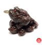 Jin Chan (crapaud de la richesse) sur lingots en résine marron (h5.5cm)