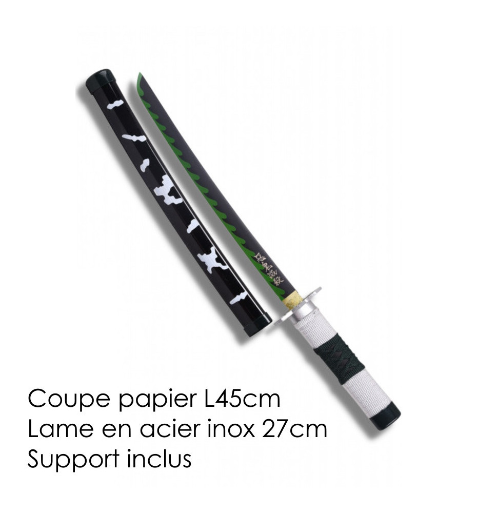 Mini Katana ouvre-lettre lame acier inox 27cm Demon Slayer • SANEMi