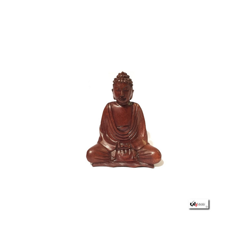 Bouddha assis en bois de suar (h15cm)