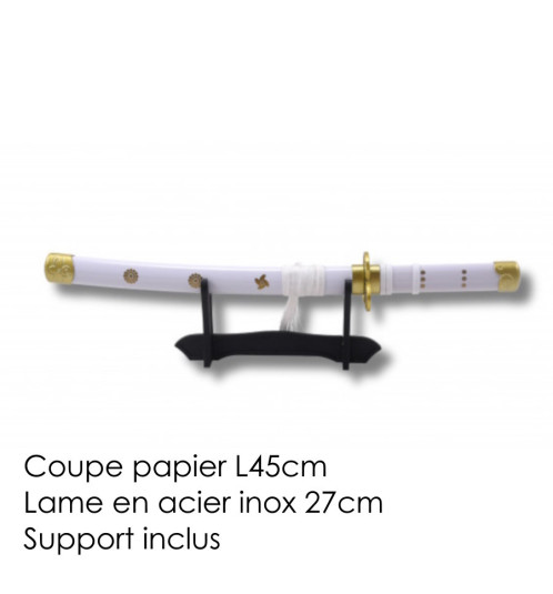 Mini Katana ouvre-lettre lame acier inox 27cm • One Piece • ZORRO • AME no hAbAKiRi