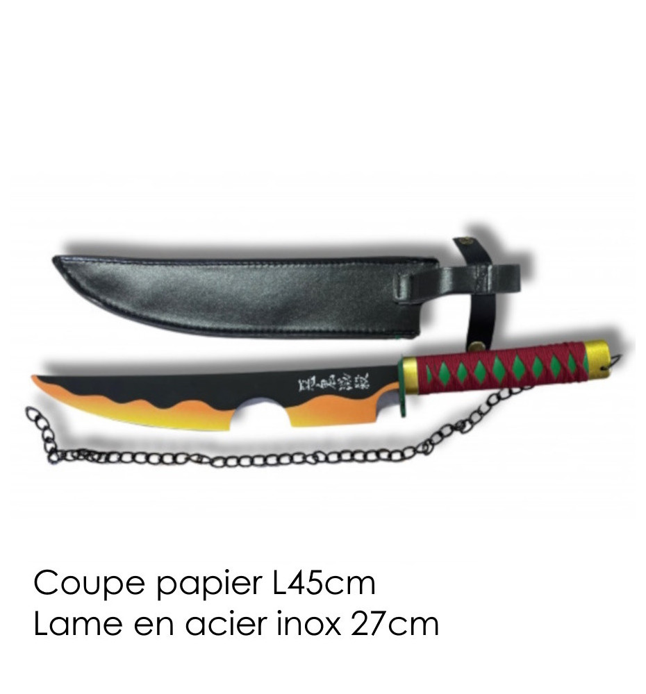 Mini Katana ouvre-lettre lame acier inox 27cm Demon Slayer • TENGEN